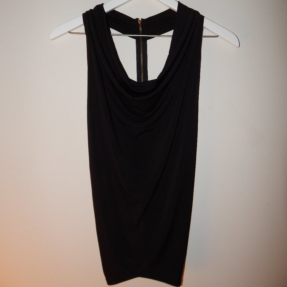 Black Cowl Neck Top